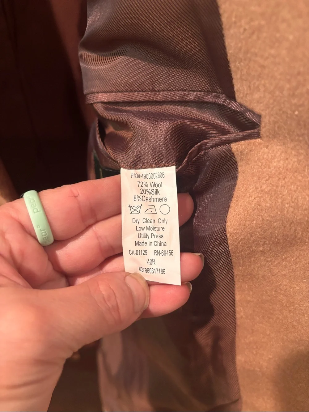 Lauren Ralph Lauren Camel Wool Silk Cashmere Sport Coat Blazer 40R Men’s